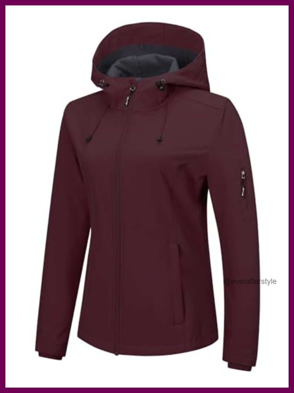 Womens Softshell Jacket Fleece Lined Waterproof Windproof Rain Coat Hood